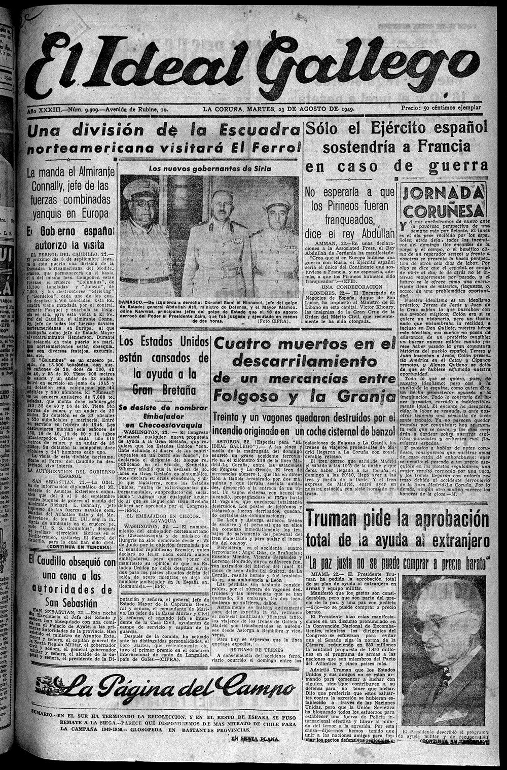 Portada 23 agosto 1949