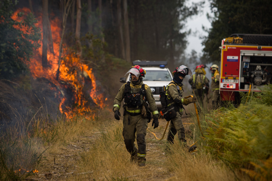 Extinguidos los incendios de Crecente y Entrimo tras quemar casi 500 hectáreas