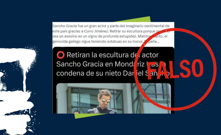 No han retirado la estatua de Sancho Gracia de Mondariz porque su nieto “sea un asesino”