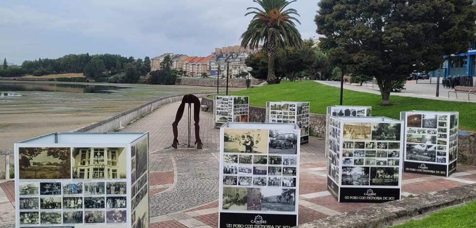 Cambre rememora su pasado con una exposición fotográfica en el paseo de O Temple