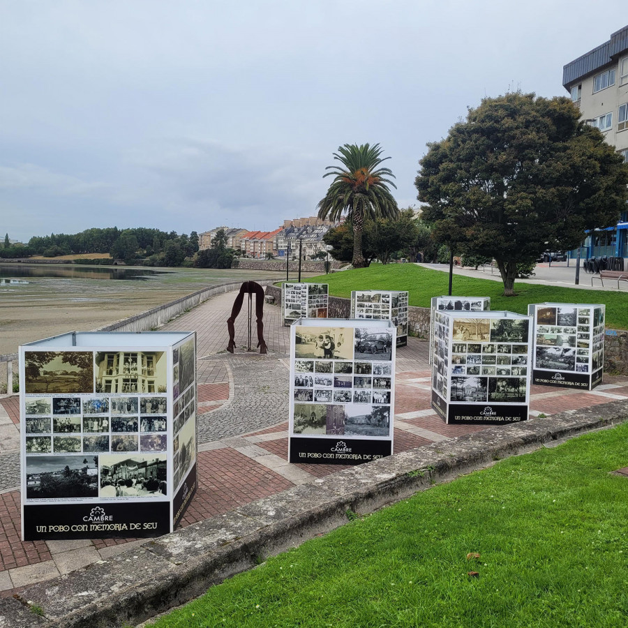 Cambre rememora su pasado con una exposición fotográfica en el paseo de O Temple