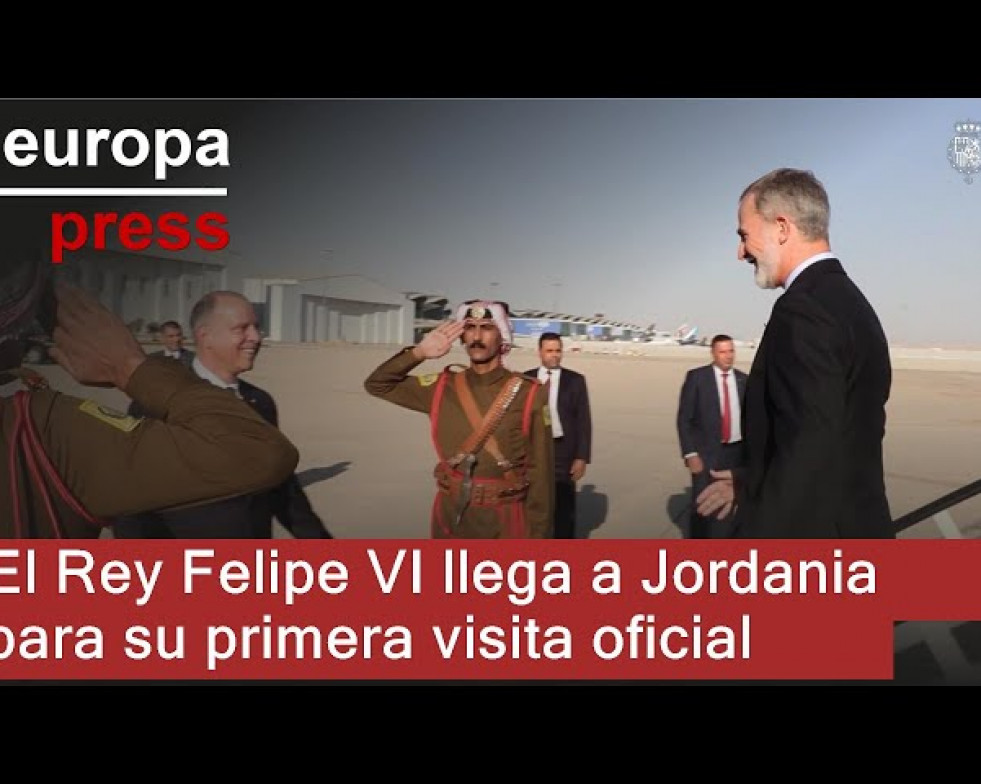 El Rey Felipe VI llega a Jordania para su primera visita oficial