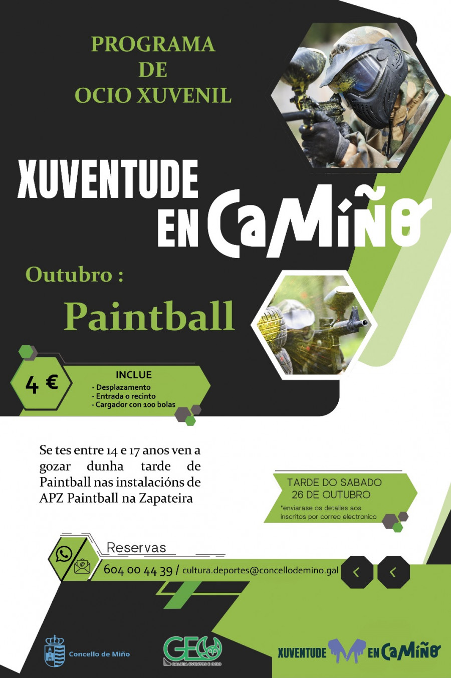 El programa "Xuventude En Camiño" de Miño se estrena con paintball