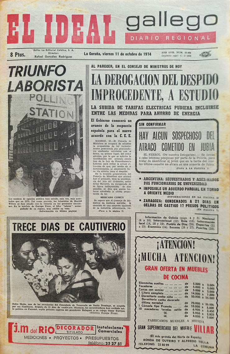 Portada 11 octubre 1974