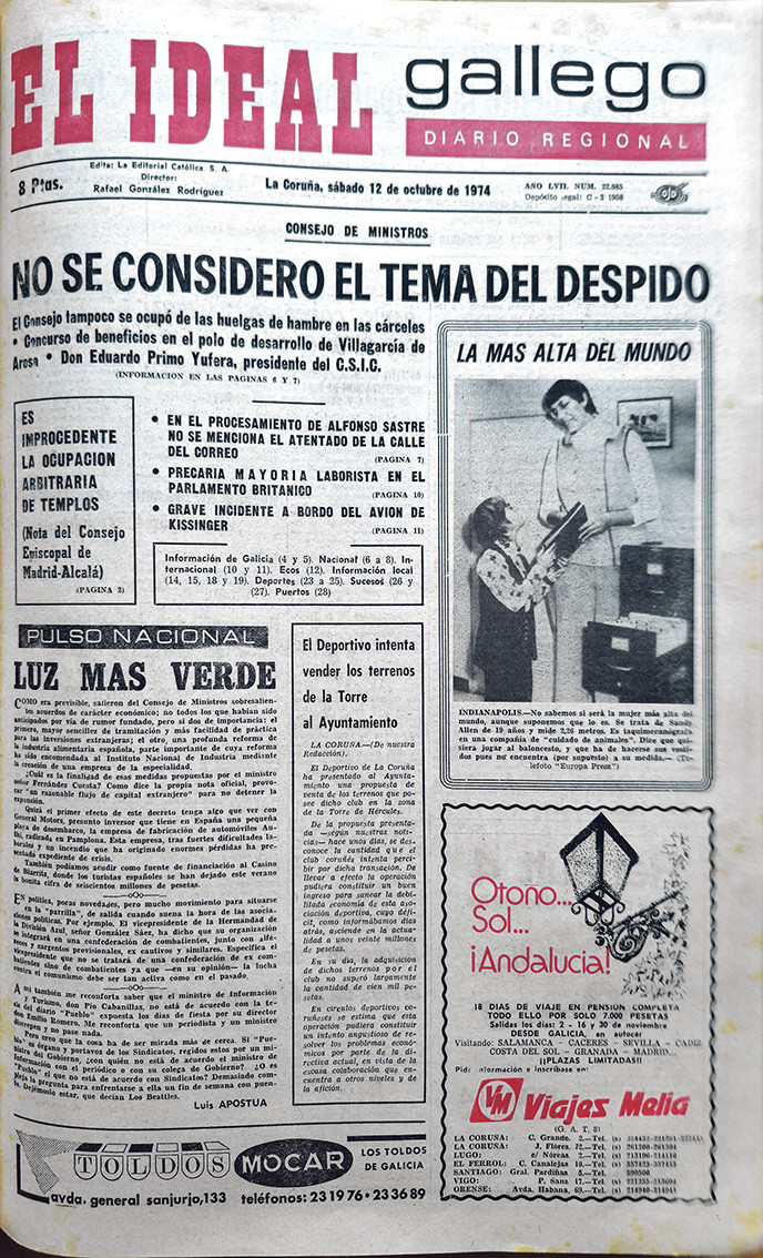 Portada 12 octubre 1974