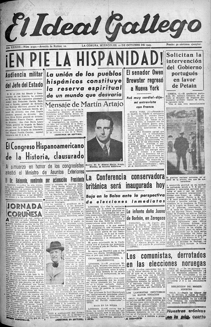 Portada 12 octubre 1949