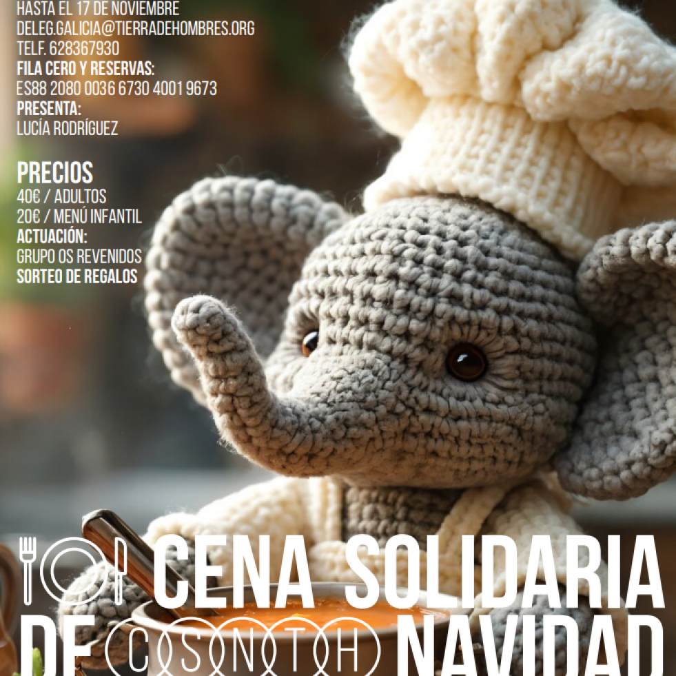 Tierra de Hombres organiza una cena solidaria de Navidad