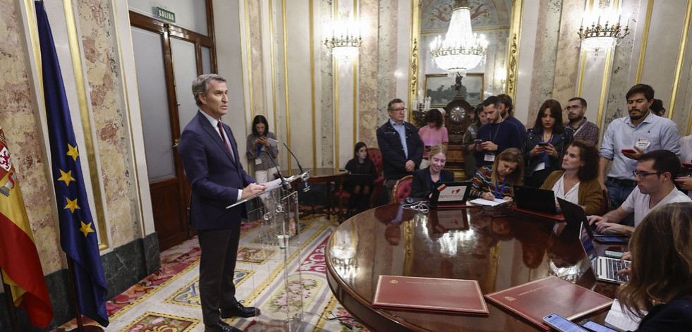 Feijóo pide formalmente en el Congreso la dimisión de Pedro Sánchez