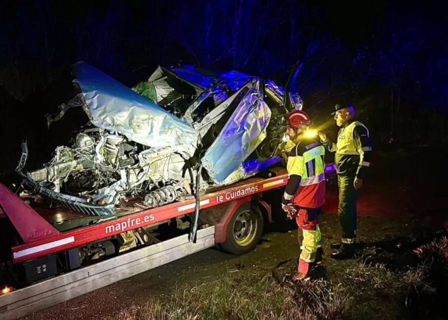 Muere un hombre tras salirse de la vía el coche que conducía en Maside