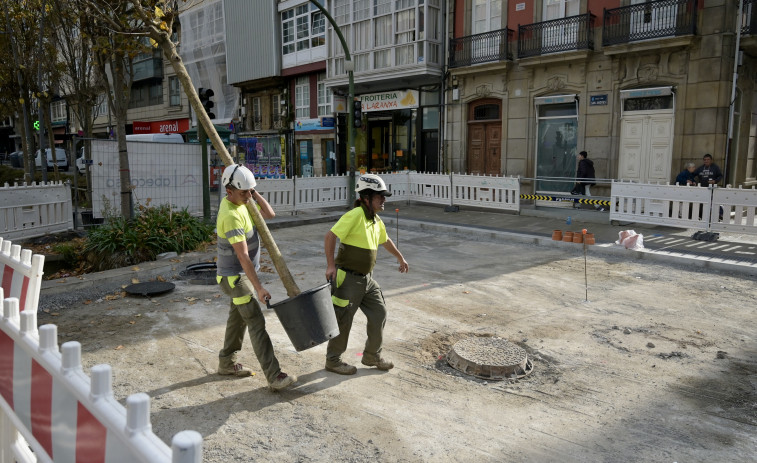 Las obras de San Andrés, en A Coruña, avanzan con la plantación del arbolado y la apertura de un tramo