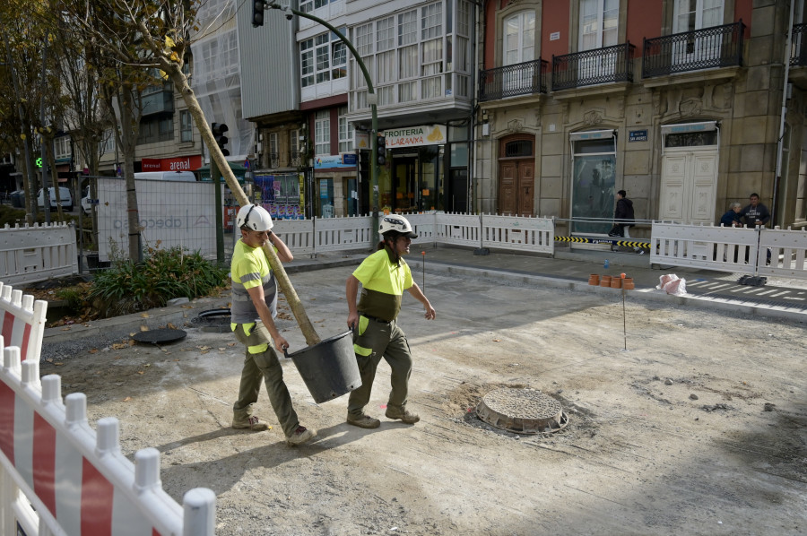 Las obras de San Andrés, en A Coruña, avanzan con la plantación del arbolado y la apertura de un tramo