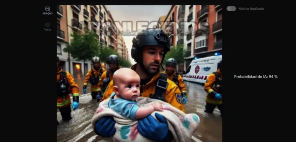 La imagen del bebé rescatado en Catarroja tras la DANA está creada con IA