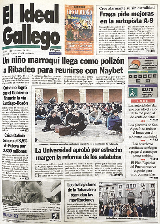 Portada 11 noviembre 1999