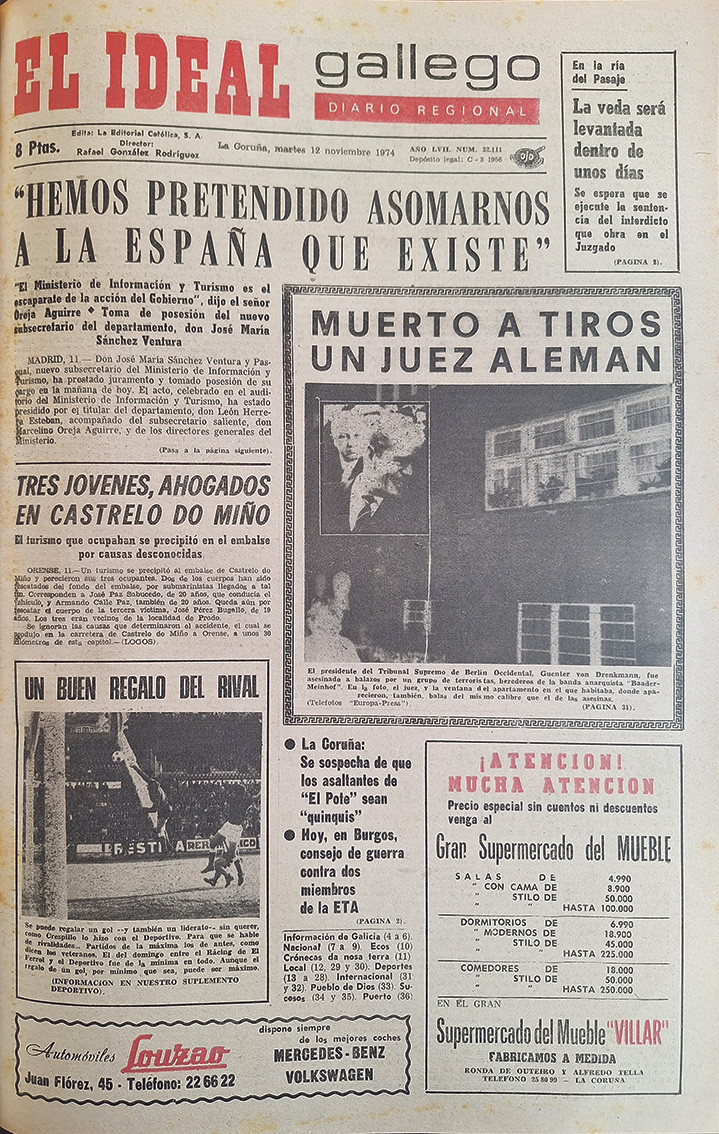 Portada 12 noviembre 1974