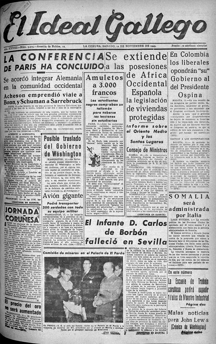 Portada 12 noviembre 1949