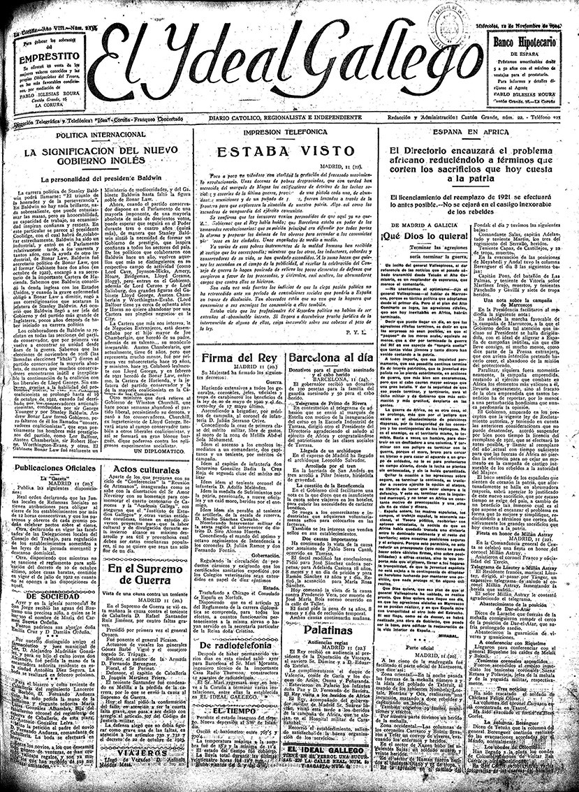 Portada 12 noviembre 1924