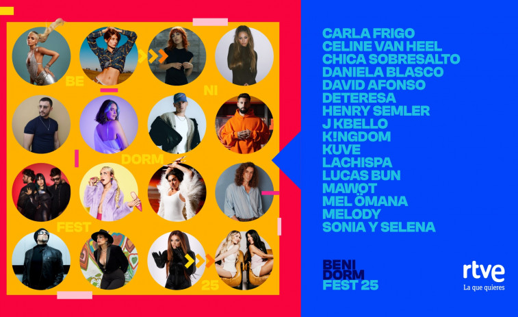 Estos son los 16 participantes del Benidorm Fest 2025