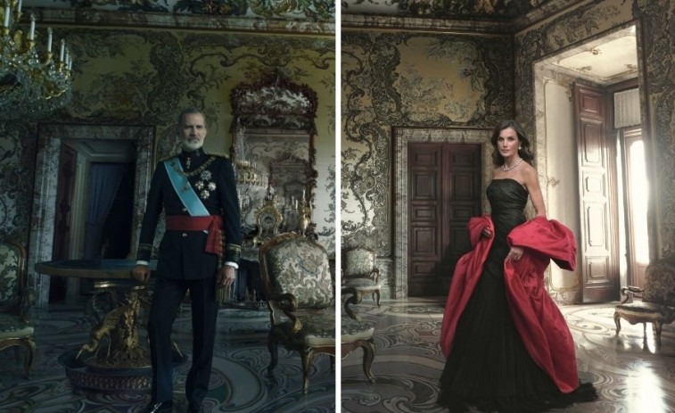 De negro y fucsia y con uniforme de gala, así son los retratos de Felipe y Letizia de Annie Leibovitz