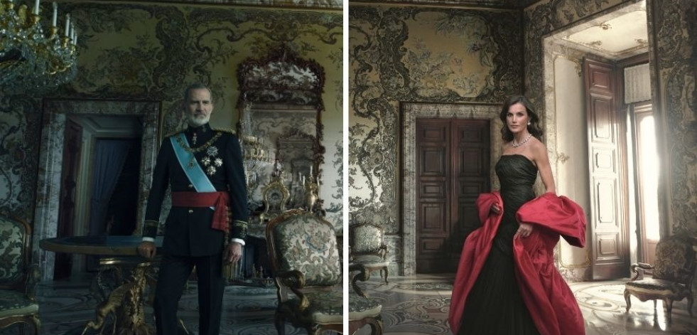 De negro y fucsia y con uniforme de gala, así son los retratos de Felipe y Letizia de Annie Leibovitz