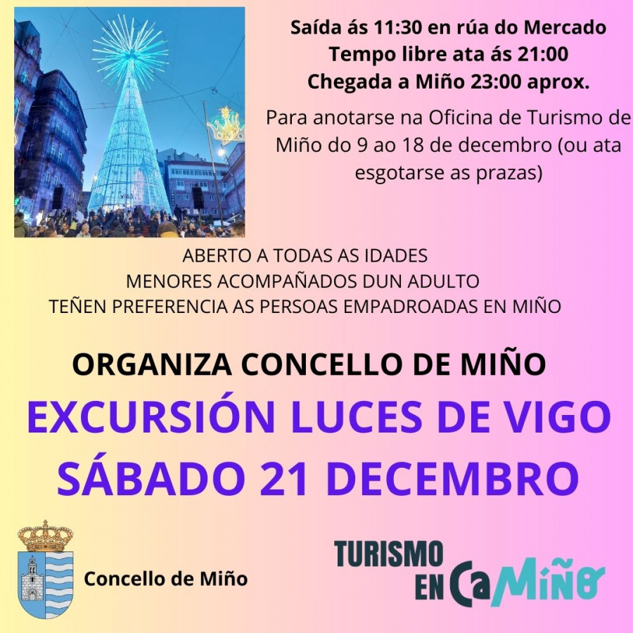 Miño organiza una excursión para ver las luces de Navidad de Vigo