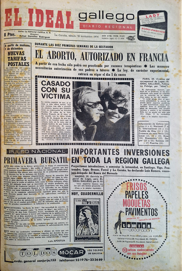 Portada 30 noviembre 1974