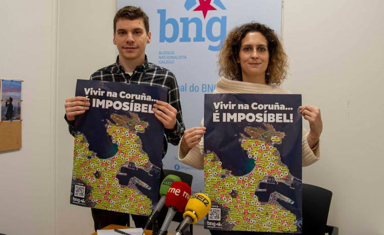 El BNG presenta su campaña ‘Vivir na Coruña... é imposíbel’