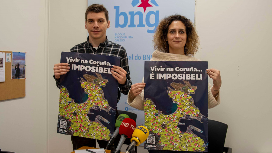 El BNG presenta su campaña ‘Vivir na Coruña... é imposíbel’