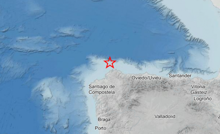 Registrado un terremoto de magnitud 3 frente a la costa norte gallega