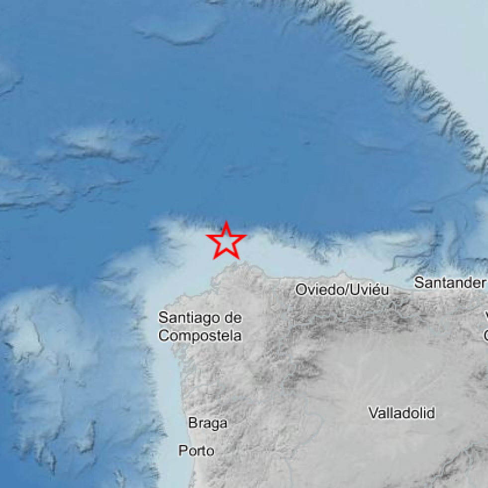 Registrado un terremoto de magnitud 3 frente a la costa norte gallega