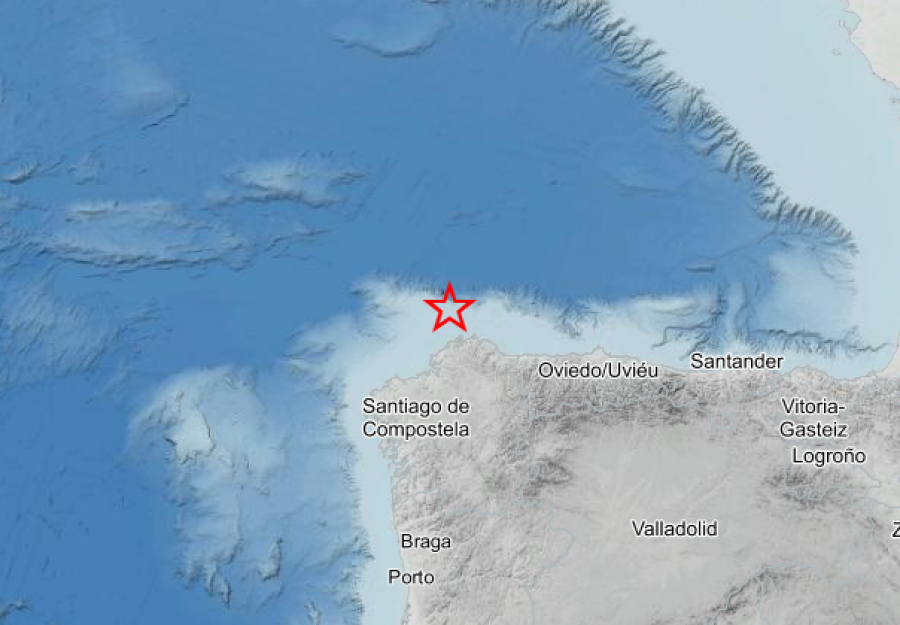 Registrado un terremoto de magnitud 3 frente a la costa norte gallega