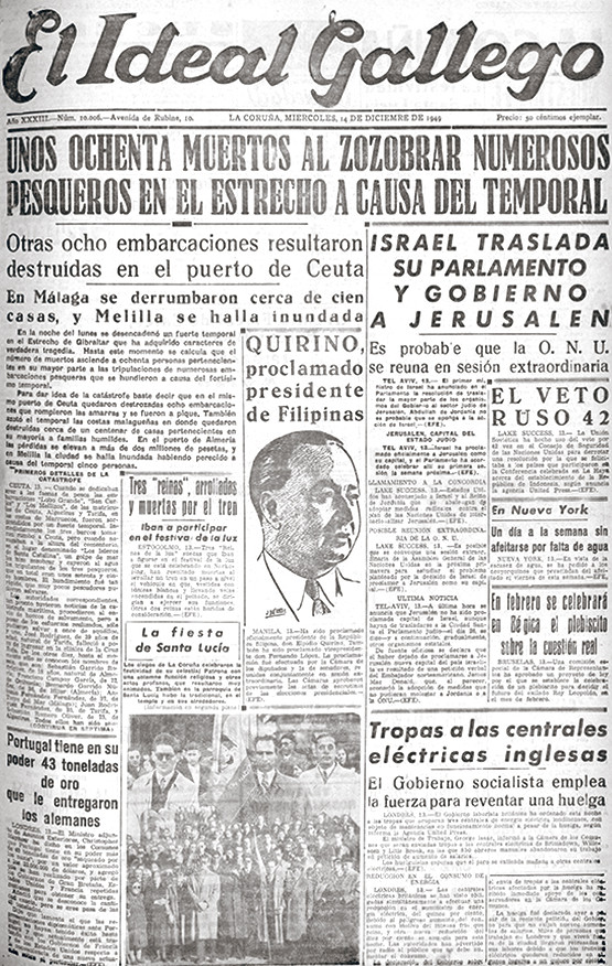 Portada 14 diciembre 1949