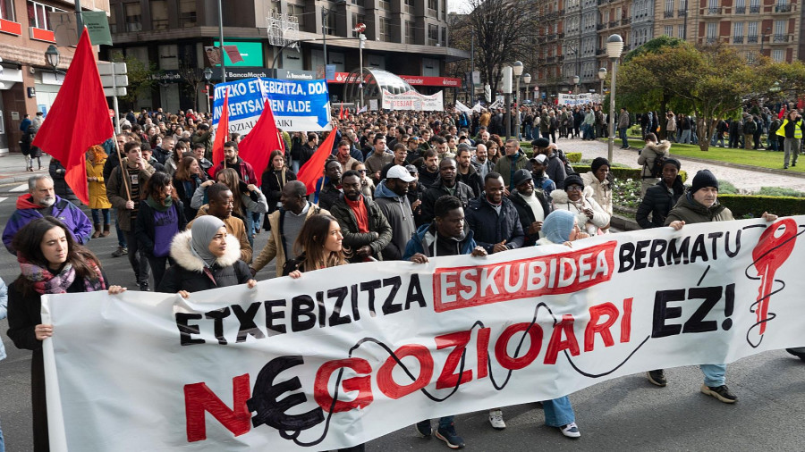 Miles de personas exigen en Bilbao que se garantice el derecho a la vivienda