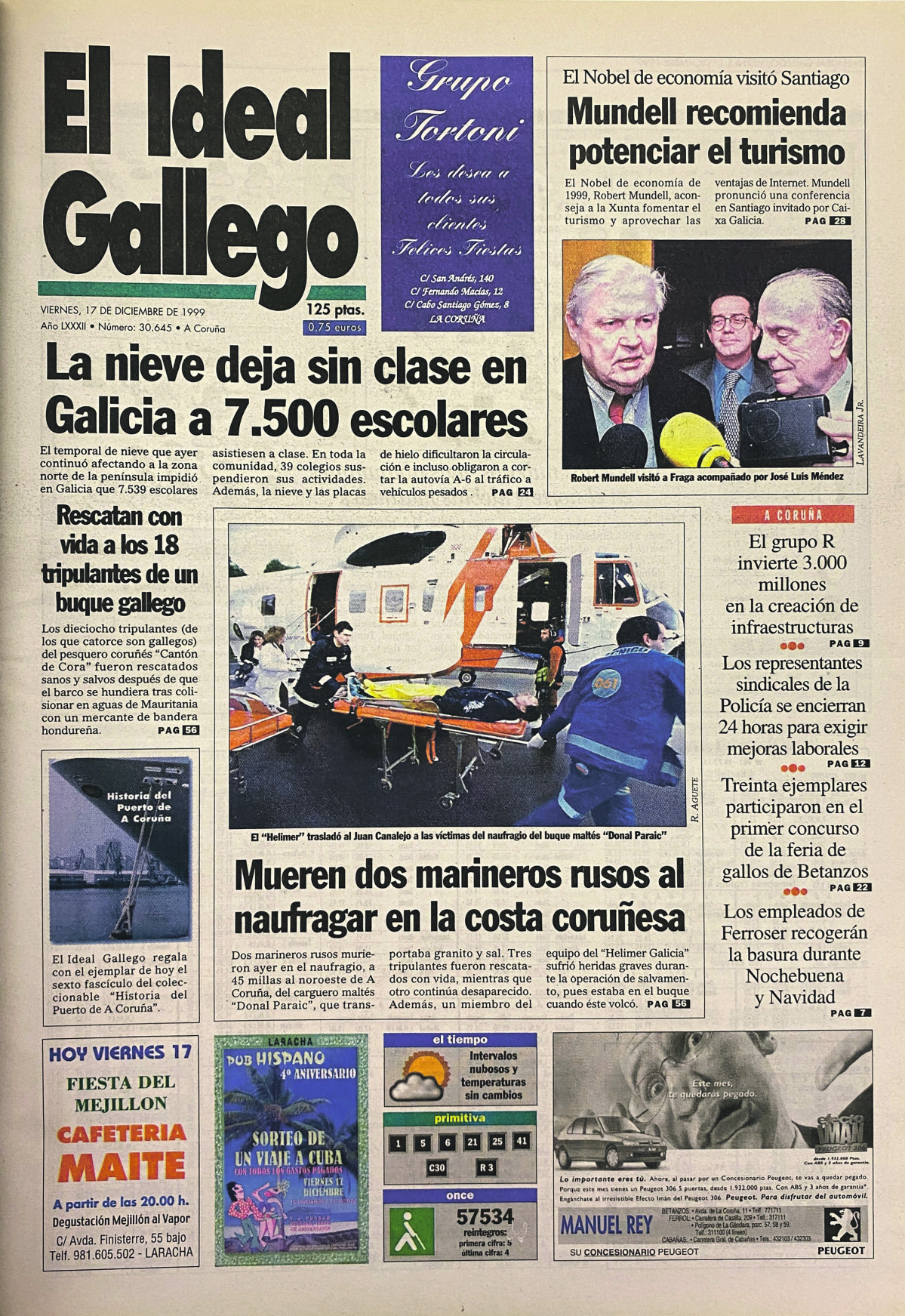 Portada diciembre 17 diciembre 1999