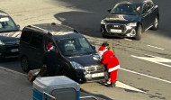 Accidente de Papá Noel en A Coruña