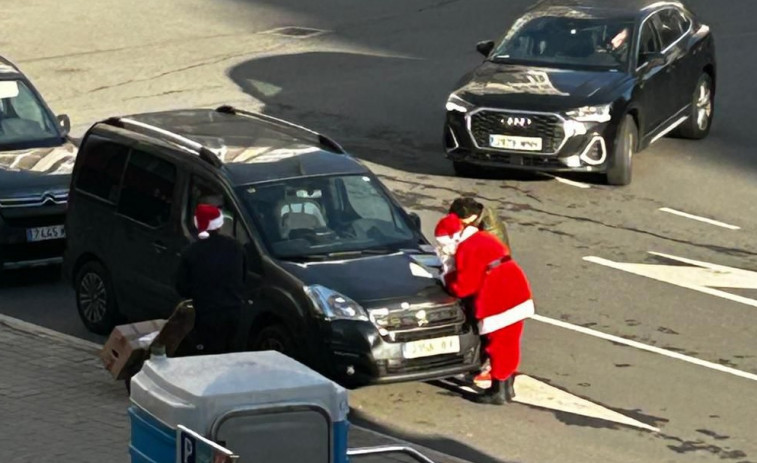 Accidente de Papá Noel en A Coruña