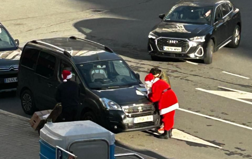 Accidente de Papá Noel en A Coruña