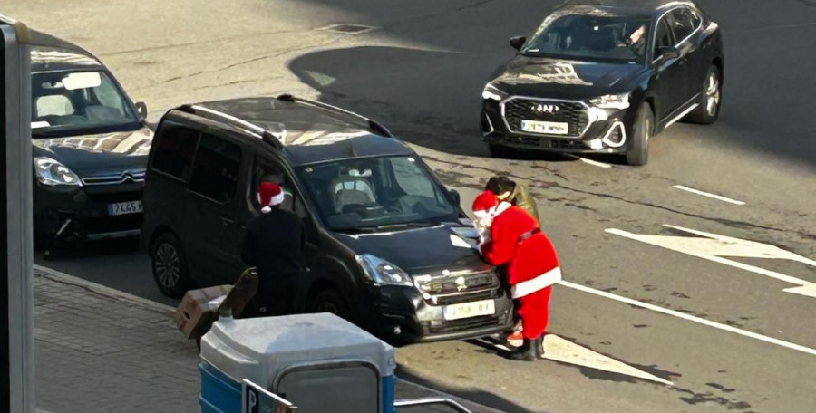 Accidente de Papá Noel en A Coruña