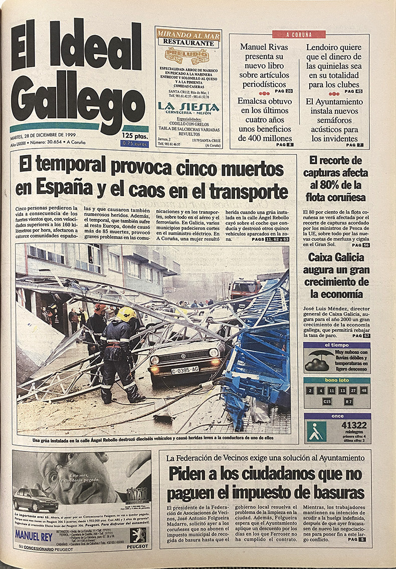 Portada 28 diciembre 1999