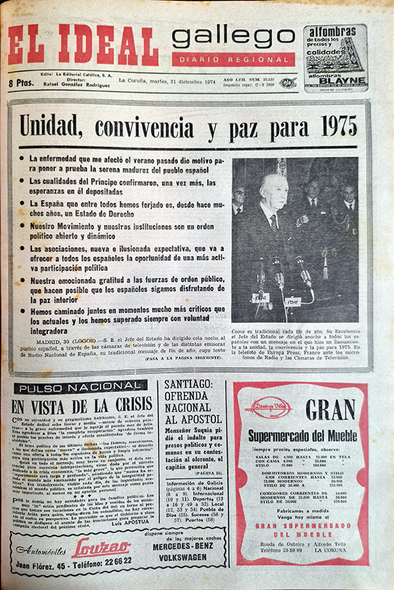 Portada 31 diciembre 1974