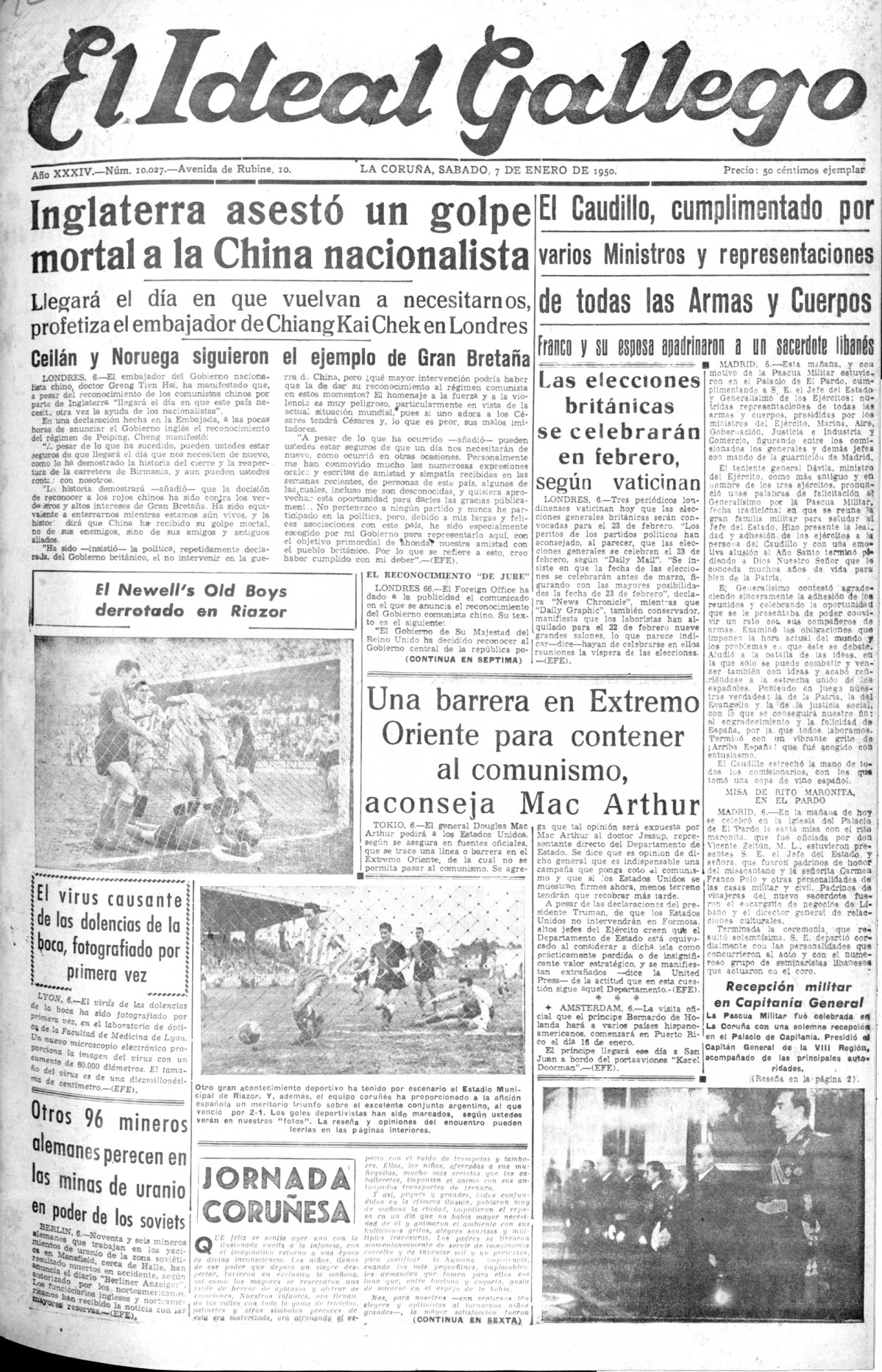 Portada 07 enero 1950