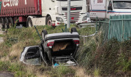 Un turismo siniestrado cumple 72 horas volcado en un margen de Alfonso Molina