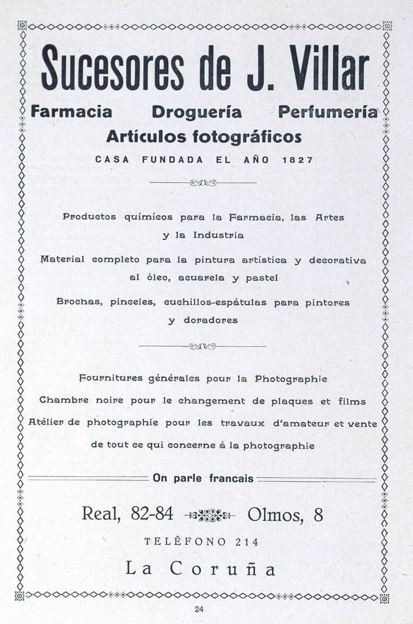 Publicidad Farmacia Villar 1925