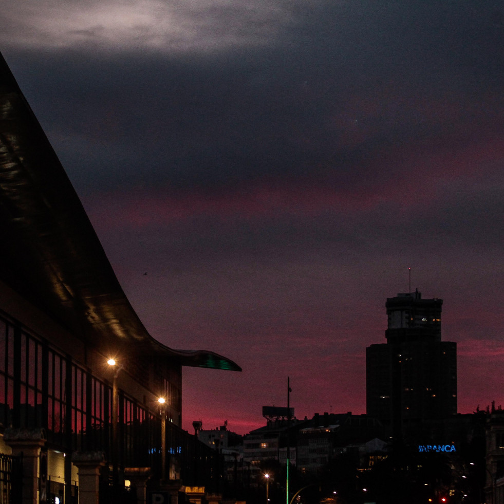 El dulce atardecer rosa de A Coruña