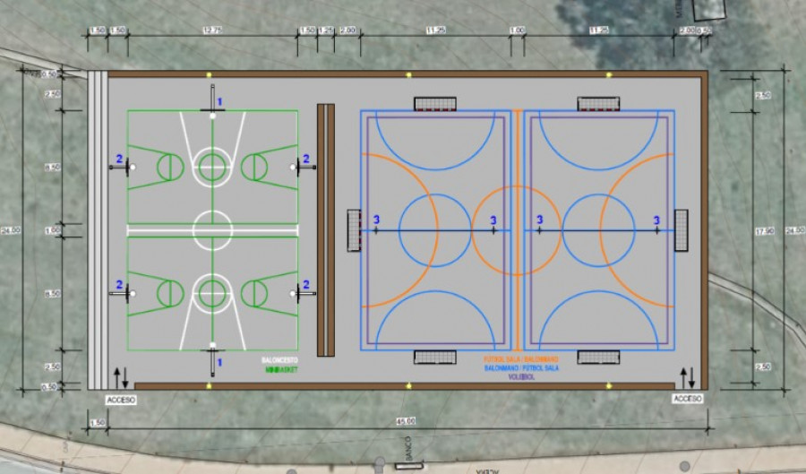 La nueva pista multideporte de Los Rosales empieza a tomar forma