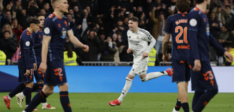 El Real Madrid logra su pase a cuartos con una goleada al Celta (5-2)