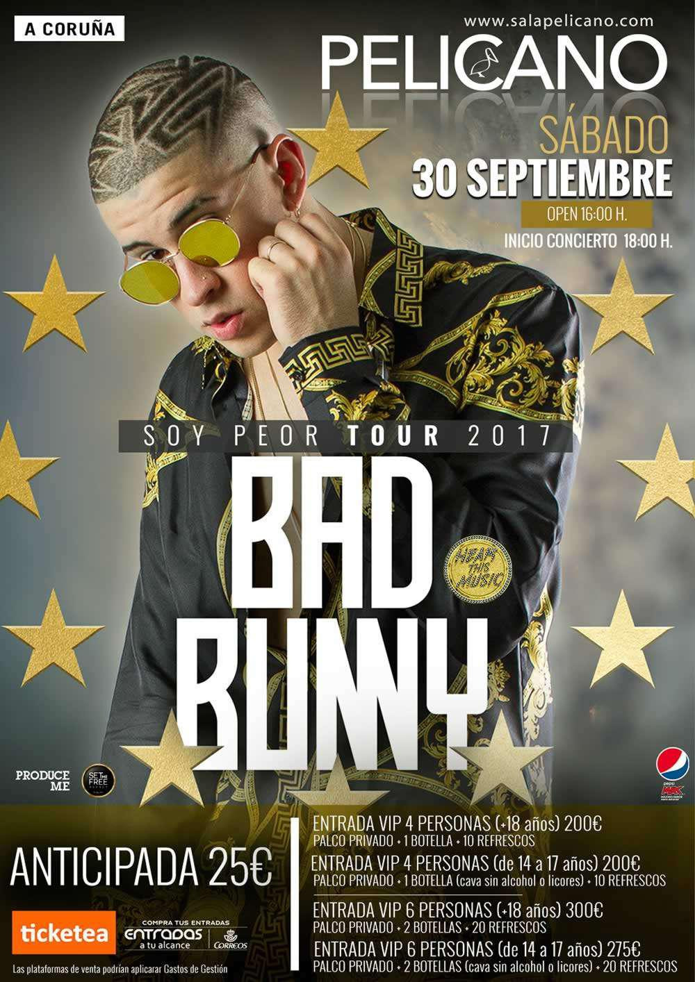 Bad Bunny en Coruu00f1a en 2017