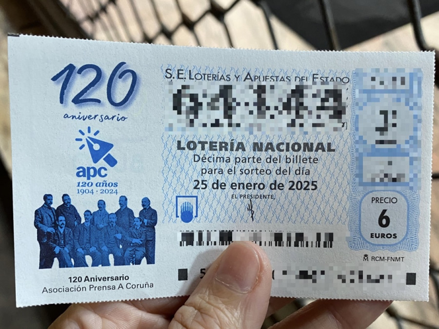 Lotería Nacional dedica el décimo del sorteo de este sábado al 120 aniversario de la Asociación de la Prensa de A Coruña