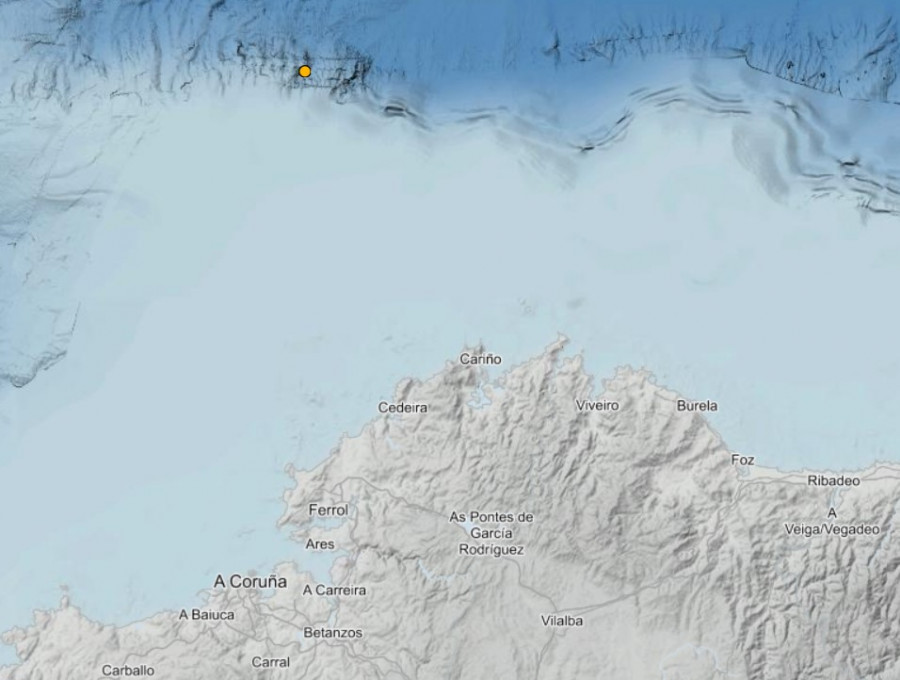 Un terremoto sacude el mar a menos de 100 kilómetros de la costa de A Coruña