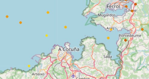 Tormentas en A Coruña @ Lightning Maps