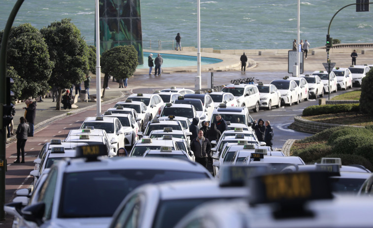 Manifestación de taxis en A Coruña